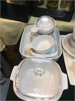 10 piece plain white corning ware
