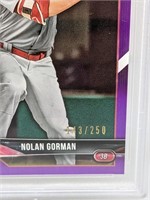 2018 Bowman 1st Nolan Gorman Purple /250 RC PSA 10