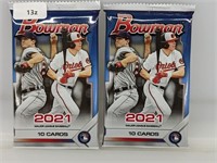 (2) x 2021 Bowman Baseball 10 Card Pack