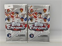 (2) x 2021 Topps Chrome Up. Baseball 10 Card Pack
