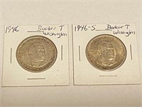 (2) Booker T Washington Silver Half Dollar