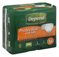 Depend Briefs with Tabs, Maximum Absorbency Large