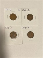 (4) Lincoln Wheat Cent
