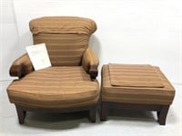 Pearson wood frame chair and Ottoman