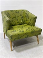 Vintage MCM green vinyl arm chair