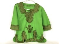 Embroidered green vintage top