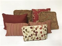 Collection of warm tone throw pillows