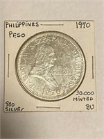 1970 Philippines Silver Peso