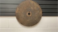 Large circular saw blade. Measuring 20.5 inches