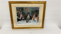 Print titled HIGH SOCIETY by Susan Kuzmitsky,