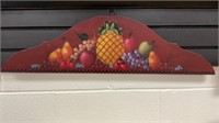 Small wooden fruit themed wall plaque. Measures