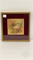 Small matted and framed print of Santa Claus in