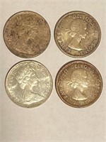 (4) Canada Silver Dollars