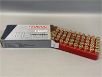 BOX OF .45 AUTO FEDRAL AMMUNITION, 50 ROUNDS