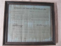 1924 Georgia Ku Klux Klan Elevation Certificate