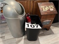 Trash can, Tater box, extinguisher
