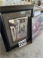 2 large framed prints