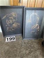 Pair of prints - framed