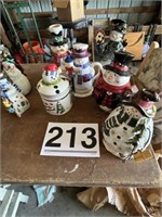 Snowman cookie jars, popourri holders and hot
