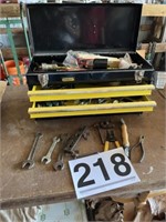 Stanley 3 drawer tool box w/tools and misc