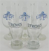 * 5 Vintage Beer Glasses - Schlitz & Strohs