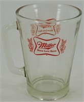 * Vintage 7" Miller High Life Glass Beer Pitcher