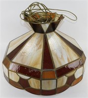 ** 1970's/1980's Stained Glass Hanging Lamp -