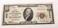 $10 NC 1929 Martinsburg WV