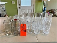 Box lot assorted drinking glasses