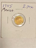 1945 Mexico Gold Dos Peso