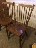 Pair of wooden side chairs