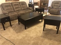 Black living room table set