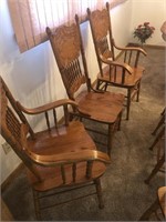 Set of six oak chairs