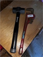 ridgid pipe wrench/kobalt hammer