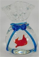 * Art Glass Paperweight w/ Fish