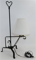 * Black Wrought Iron Lamp w/ Bulb & Works: 25"
