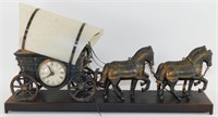 * Vintage Bronze Electric 4 Horse Covered Wagon
