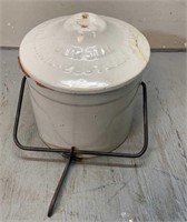No. 6 Dairy Crock Repaired Lid 7 Inches Tall