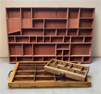 Type Setter Drawers & Trinket Shelf