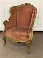 Carved Upholstered Arm Chair