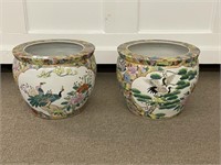 2 Ceramic Jardineers - 12" tall