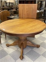 Round Oak Claw Foot Table - 48" diameter