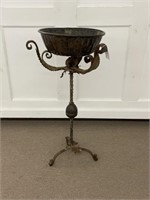 Iron Plant Stand w/ Copper Pan