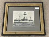 USS Battleship Maine Framed and Matted Print