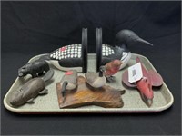 Fish Decoys, Bird Carvings, Ceramic Loon Bookends