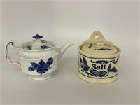 Royal Copenhagen Tea Pot & Salt Storage Box