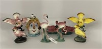 Bird Ceramics & Clown Cookie Jar