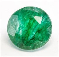 10.00ct Round Cut Green Natural Emerald GLI