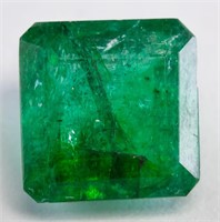 9.90ct Rectangular Cut Green Natural Emerald GLI