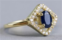 0.5ct Blue Sapphire Ring 18kt Gold